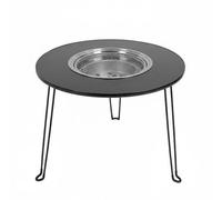 Ioensy Mesa de Camping Plegable de Barbacoa Portátil con Parrilla con Centro para Hervir Té O Asar Peso 3.5kg y Fácil Transporte Adecuada para Reuniones de 3 5 Campo Patio, Negro
