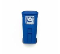 Ioensy Mini Cubo de Basura Miniatura Contenedor Reciclaje Papelera Diorama Resina con Ruedas y Diseño Compacto 16cm Adecuado para Maquetas Arquitectónicas Dioramas de Arena, Azul