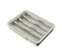 Ioensy Organizador de Cubiertos Cajón Cocina Bandeja Utensilios Portacubiertos Bandeja Ajustable con Diseño Deslizante y Múltiples Compartimentos en PP, Gris, tal como se describe
