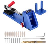Ioensy Plantilla de Agujeros Ocultos Pocket Hole Jig Herramienta de Guía Endurecida Regulación de 5 Mm Mm Sujeción Estable Componentes HSS y Acero Adecuada