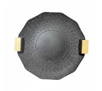 Ioensy Sartén Parrilla de Aluminio Ligera Plancha Barbacoa Bandeja Asadora Placa Grill Antiadherente para Verduras con Doble Asa Adecuada para Comidas Fiestas en Casa, Negro