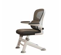 Ioensy Silla de Estudio Infantil con Respaldo Alto Asiento Ergonómico Reposabrazos Abatibles y Altura Ajustable Estructura Metálica y Malla Transpirable, Negro, Marco Blk+Cab