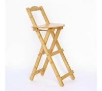 Ioensy Taburete Plegable de Mostrador Silla Alta Asiento con Respaldo Banco de Barra Bambú Ligero y Resistente con Estructura Estable Adecuado para Cocina, Grande 96CM, Color Original