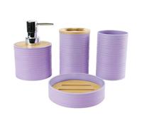 IOIUSKKU Juego de decoración para baño de hogar y Hotel, dispensador jabón, Soporte para Cepillo Dientes, jabonera, Vaso para Enjuague bucal, Vaso para Cepillo Dientes, tocador baño Moderno, Violeta