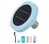Ionizador solar para piscinas, ionizador de cobre hexagonal para piscinas de hasta 170.343 litros, limpiador y purificador de agua automático flotante, agua sin cloro, con ánodo de cobre, muelle, cepi