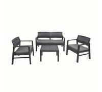 Ipae Juego de Muebles para jardín de ratán, Antracita, 4 Unidades