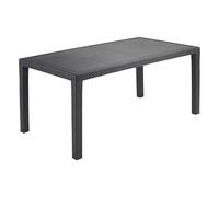 IPAE Mesa Resina Rattan Joker Antracita 138x78x72 (Alt) cm, Gris, Grande