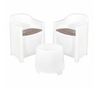 Ipae Progarden Conjunto de terraza Luna de 3 piezas blanco