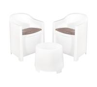 Ipae Progarden Conjunto de terraza Luna de 3 piezas blanco
