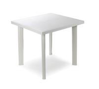Ipae Progarden Mesa cuadrada Fiocco color blanco para exterior 80 x 75 x 72 cm