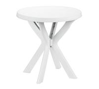 Ipae-Progarden Mesa de Resina Blanca Redonda Ø 70 X 72 Cm - Ideal para Jardín, Playa, Terraza, Patio y Balcón