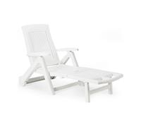 Ipae Progarden Tumbona plegable con ruedas Zircone color blanco