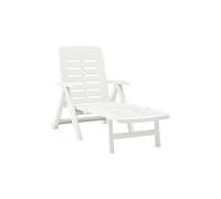 Ipae-Progarden Tumbona Smeraldo Plegable con Respaldo Multiposición y Ruedas - Blanco para Exterior