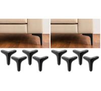 IPEA 4 Patas para Muebles y Sofás Color Negro Mate - Juego de 4 Patas de Hierro - Pies Negros de diseño Elegante para sillones y armarios - Altura 130 mm (Paquete de 2)