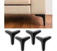 IPEA 4 Patas para Muebles y Sofás Color Negro Mate - Juego de 4 Patas de Hierro - Pies Negros de diseño Elegante para sillones y armarios - Altura 130 mm