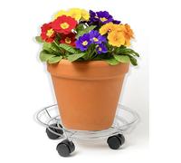 IPEA Carrito para macetas con ruedas para macetas y jardineras - 32 cm - Soporte base móvil de metal para plantas y flores para casa, balcón, jardín - Ideal para mover macetas pesadas