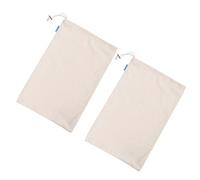 Ipetboom Bolsa De Almacenamiento Cordón Algodón 28x43 Cm Tela De Algodón Natural Reusable para Hogar Alimentación y Compras 2 Piezas Uso Diario Eco-Friendly