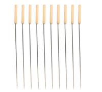 Ipetboom Brochetas Larga Duración Barbacoa con Mango de Madera de Acero Inoxidable Pack de 10, Fáciles de Almacenar para Parrilla y Reuniones Familiares
