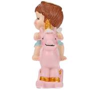 Ipetboom Decoración para Tartas de Ángel, Figura de Pastel de Resina Rosa, Adorno de Cumpleaños para Escritorio y Oficina, para Amigo o Familia