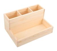 Ipetboom Organizador de Brochas de Maquillaje Adecuado para Decoración de Habitación y Escritorio de Madera Beige, Caja Práctica para Almacenamiento de Herramientas de Uñas