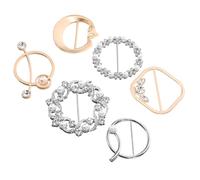 Ipetboom Pinzas para Anillos de Bufanda de Metal Pedrería, Hebillas de Correa para Vestir, 6 Piezas, para Mujer y Uso Diario
