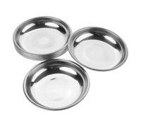 iplusmile 10 Platos Pequeños de Acero Inoxidable Redondos para Condimentos y Aperitivos, Reutilizables, Fáciles de Transportar, Color Plata para Comedor al Aire Libre