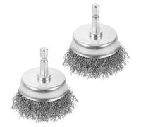 iplusmile 2 Piezas Cepillo Metálico de Alambre con Mango Hexagonal de Herramienta de Limpieza para Taladro Acero al Carbono para Eliminación de Óxido Metal Madera y Pulido Multiuso