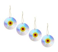 iplusmile 4 Piezas Discos Reflectantes DIY para Jardín Plástico Resistente Doble Cara Ahuyentador de Aves para Golondrinas y Pájaros Adorno Colgante Exterior