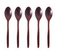 iplusmile 5 Piezas Cuchara Sopera de Madera Cuchara de Mango Largo 18cm Mango Curvo Largo, Superficie Lisa, Fácil Lavado, para Familia y Amigos en Hogar y Restaurante