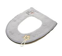 iplusmile Almohadilla Gruesa para Asiento de Inodoro con Asa, Diseño de Dibujos Animados en Lana de Cordero, Funda Cómoda y Suave con Cierre Adhesivo para Baño