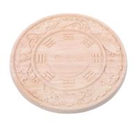 iplusmile Aplique Redondo de Madera Estilo Chino Vintage para Decoración | Acabado sin Tratar, Talla Fina y Motivos Clásicos, Uso en Entradas y Cambios Diarios