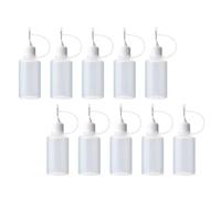 iplusmile Botella Exprimible Punta de Aguja de Metal de 30ml para Pegamento Líquido, 10 Unidades, Plástico Resistente y Fácil de Apretar para Manualidades Color Aleatorio