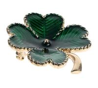 iplusmile Broche de Trébol de Cuatro Hojas Verde Vintage para Mujer, Diseño de Aleación Clip para Fiestas y Accesorio Elegante del Día de San Patricio