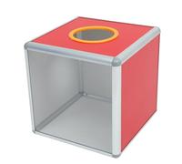 iplusmile Caja de Rifa Cúbica de Metal Rojo para Eventos y Loterías | Superficie Lisa y Bordes Finos, Uso Seguro y Apertura Transparente, Adecuado para Donaciones y Votaciones Color Aleatorio