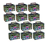 iplusmile Cajas de Papel para Dulces Pequeñas 12 Unidades Caja Retro Cassette Decorativa 80’s Party Resistente para Regalos y Cotillón Fiestas Temáticas Vintage