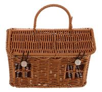 iplusmile Cesta De Obsequio Tejida Mano Cesta Decorativa Para Bodas Con Asa Caja De Dulces De Ratán Hecha Mano Para Almacenamiento De Flores y Regalos Para Fiestas Navideñas