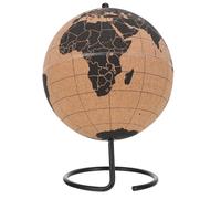 iplusmile Globo Terráqueo de Corcho Negro de Sobremesa, Adorno de Oficina con Soporte Estable, Objeto Artesanal para Escritorio y Recurso Didáctico, Estilo Nórdico