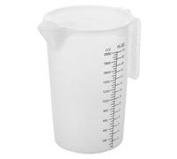 iplusmile Jarra Medidora de Plástico Transparente con Tapa y Asa, Capacidad 2l para Uso Comercial en Tiendas de Té de Burbujas y Cocina Abierta