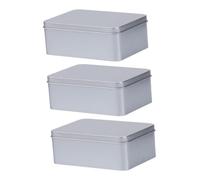 iplusmile Juego de 3 Cajas Grandes de Hojalata con Tapa Hermética Contenedor Rectangular para y Almacenamiento de Regalos Caja Multiusos Resistente para Dulces y Baratijas