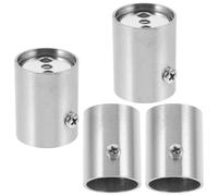 iplusmile Soporte de Barra para Armario de Acero Inoxidable Plata, 4 Piezas Alta Capacidad de Carga y Diseño Resistente para Barra de Armario en Vestidor