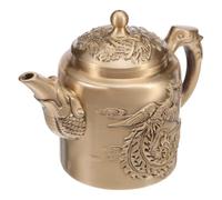 iplusmile Tetera Vintage de Latón con Escultura de Dragón y Fénix, Capacidad 120ml, Resistente al Desgaste y Diseño Retro para Decoración del Hogar y Fiestas