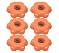iplusmile Válvula de Cilindro de Gas de 6 Piezas, Válvulas Angulares de Cierre Automático para Cilindro de Gas Licuado de 15kg, Hierro, Naranja, para Parrillas al Aire Libre y Camping
