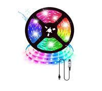 IPSDI Tira LED rgb luces led habitacion 5M luz led,led tv tiras led USB 5050 leds habitacion con luces led 16 Colores IR y Controlador por via app, Fiesta, Bar y Pasillo [Clase de eficiencia