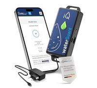 iQ water Guard - Detector de Agua Inteligente con función de Alarma de Agua 92dB & WiFi - Water Guard - Monitor de Agua para Smartphone - Contador de Consumo de Agua WiFi, monitoreo del Consumo de