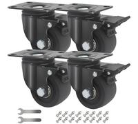 IQWTU 4 Ruedas para Muebles Pesados con Freno Hasta 2000kg, 75MM Ruedas Pivotantes Pesados, Ruedas de Placa Industriales Giratorias 360°, Duradero, Silencioso Nylon Ruedas