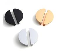 IRFHDCX Tiradores Armarios Tiradores montados en par semicirculares negros, pomos versátiles modernos, armario de cocina(2027-6496Brushed gra)