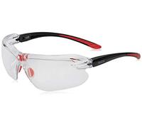 IRI-s - Patillas bi-material PC+TPR, Patillas inclinables negro/rojo, Puente nasal B-Flex - PC incoloro con dioptría +2 - anti-rayaduras y anti-vaho