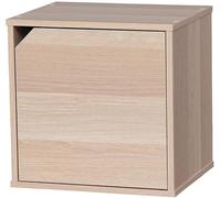 Iris Ohyama, Amario de Madera/Ahorro de Espacio/Estante de Madera/Unidad de Almacenamiento/casillero, Apilable y Flexible, Oficina, Casa - QR Box with Door - QR-34D - Marrón (Claro)