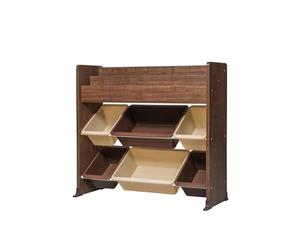 Iris Ohyama, Armario de 3 Niveles/Librería Infantil/Estanterías Infantiles Juguete/Armario Infantil, Diseño y Modular, Casa, Sala de Juegos - Kids Toy Rack - ETHR-26 - Roble