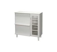 Iris Ohyama, Armario MultiStorage / Aparador con tapa corredera y puerta de cristal / Armario de madera, Diseño,Modular, Cocina, sala - Cabinet - KBN-9390 - Roble Blanco